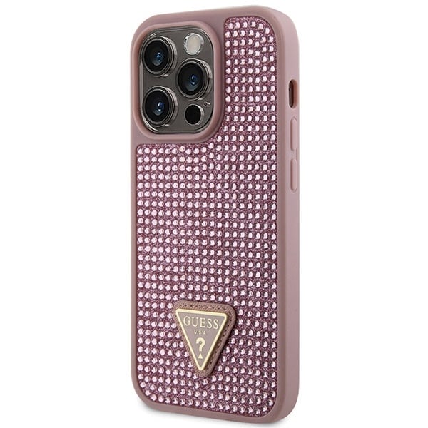 Guess Rhinestone Triangle - θήκη για Apple iPhone 14 Pro - Ροζ - Image 2