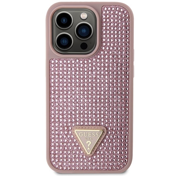Guess Rhinestone Triangle - θήκη για Apple iPhone 14 Pro - Ροζ - Image 3