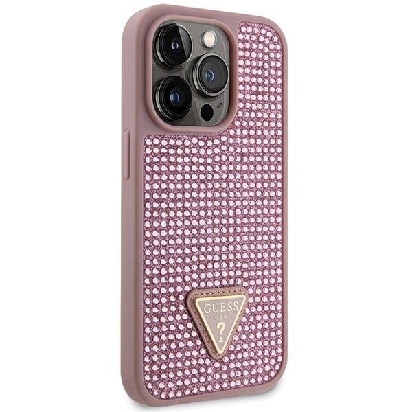 Guess Rhinestone Triangle - θήκη για Apple iPhone 14 Pro - Ροζ - Image 4