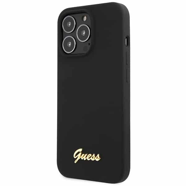Guess Silicone Script Gold Logo - θήκη για Apple iPhone 13 Pro Max - Μαύρο - Image 2