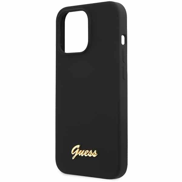 Guess Silicone Script Gold Logo - θήκη για Apple iPhone 13 Pro Max - Μαύρο - Image 6
