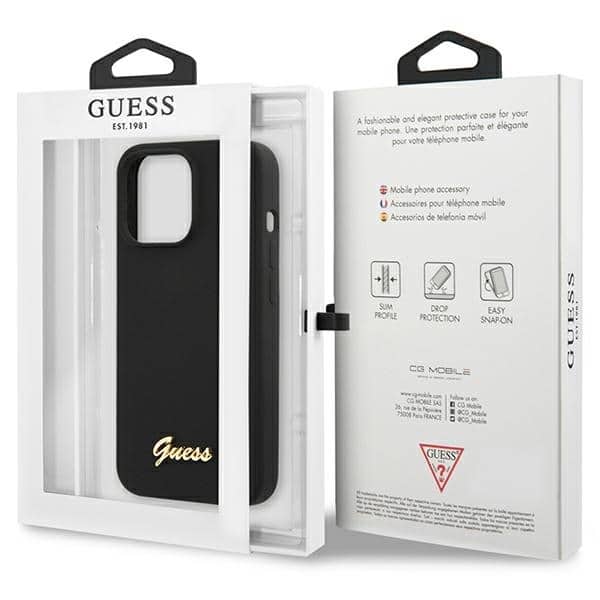 Guess Silicone Script Gold Logo - θήκη για Apple iPhone 13 Pro Max - Μαύρο - Image 8