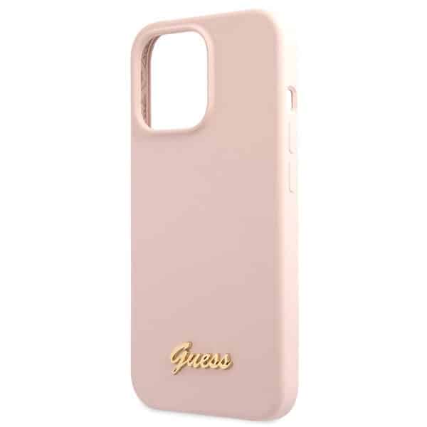 Guess Silicone Script Gold Logo - θήκη για Apple iPhone 13 Pro Max - Ροζ - Image 6