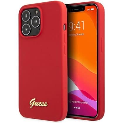 Guess Silicone Vintage Gold Logo - θήκη για Apple iPhone 13 Pro Max - Κόκκινο