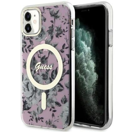 Guess Flower MagSafe - θήκη για Apple iPhone 11 / XR - Ροζ