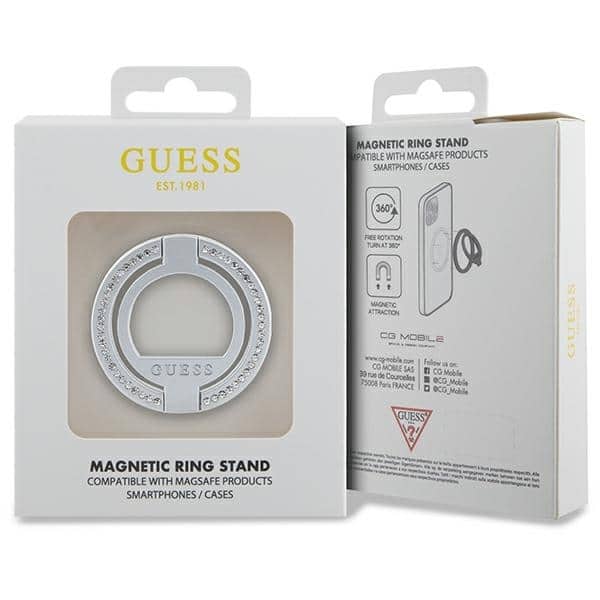 Guess MagSafe Ring stand GUMRSALDGS srebrny/silver Rhinestone - Image 4