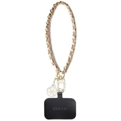 Guess GUOUCHSAMC4P Universal Hand Strap ροζ/pink Saffiano Chain 4G Charm