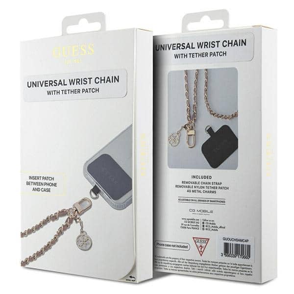 Guess GUOUCHSAMC4P Universal Hand Strap ροζ/pink Saffiano Chain 4G Charm - Image 2