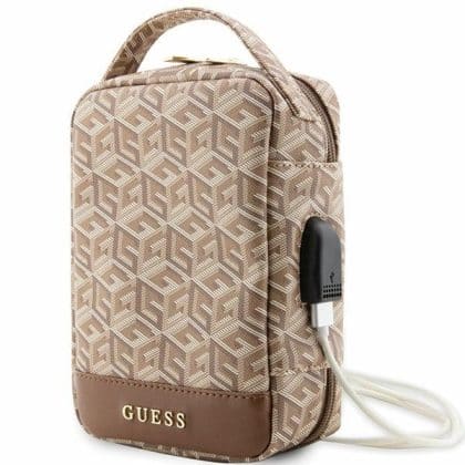 Guess Τσάντα GUHBHGCFSEW Organizer καφέ/brown GCube Stripe