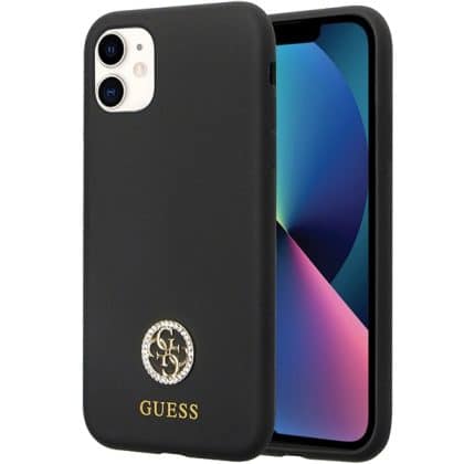 Guess Silicone Logo Strass - θήκη για Apple iPhone 11 - Μαύρο