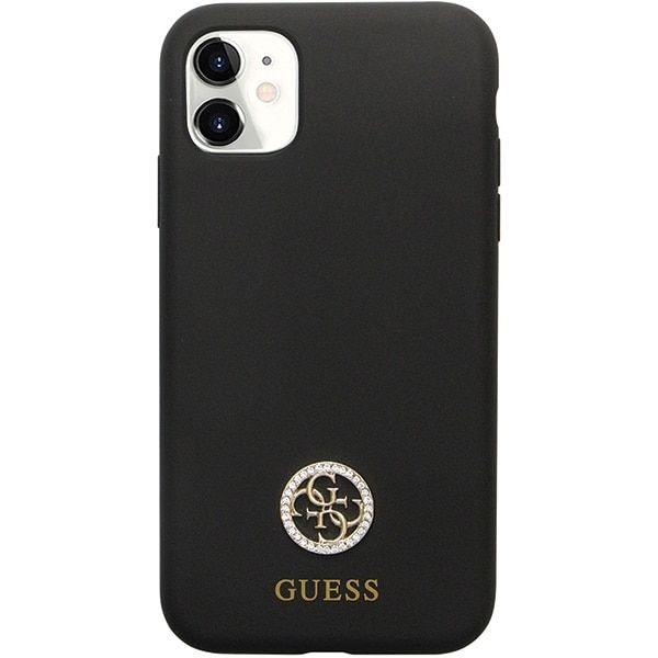 Guess Silicone Logo Strass - θήκη για Apple iPhone 11 - Μαύρο - Image 3