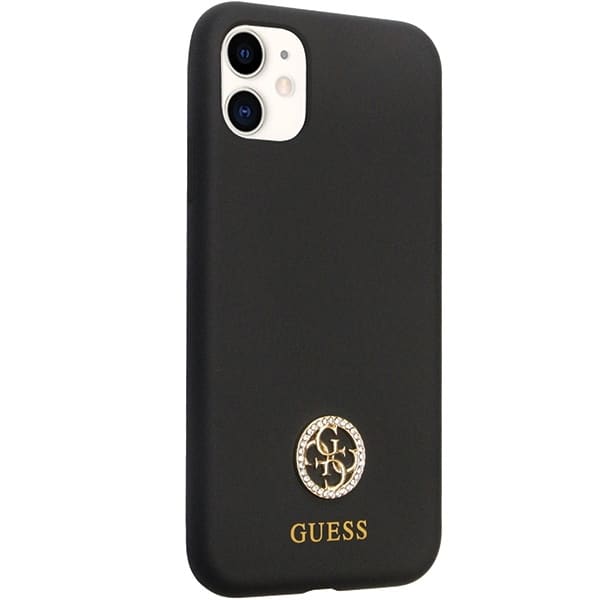 Guess Silicone Logo Strass - θήκη για Apple iPhone 11 - Μαύρο - Image 4
