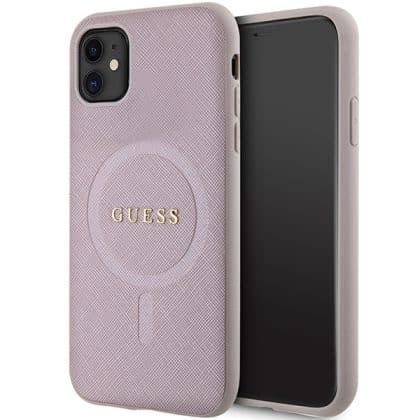 Guess Saffiano Magsafe - θήκη για Apple iPhone 11 - Ροζ