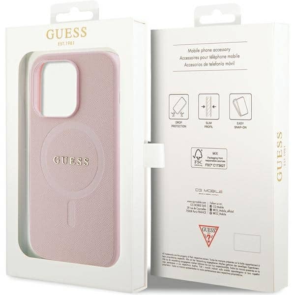 Guess Saffiano MagSafe - θήκη για Apple iPhone 14 Pro - Ροζ - Image 8