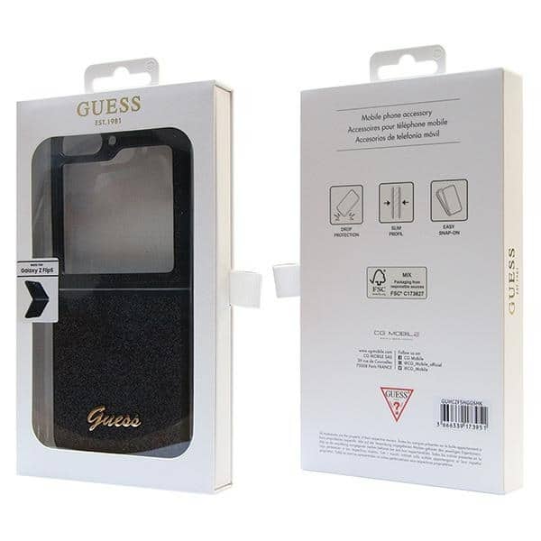 Guess Glitter Script - θήκη για Samsung Galaxy Z Flip5 - Μαύρο - Image 8