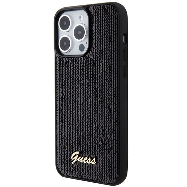 Guess Sequin Script Metal - θήκη για Apple iPhone 15 Pro - Μαύρο - Image 2