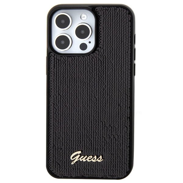 Guess Sequin Script Metal - θήκη για Apple iPhone 15 Pro - Μαύρο - Image 3