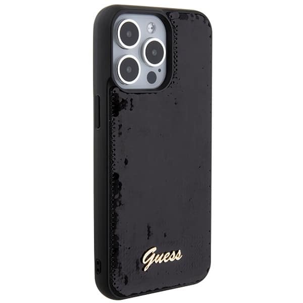 Guess Sequin Script Metal - θήκη για Apple iPhone 15 Pro - Μαύρο - Image 4