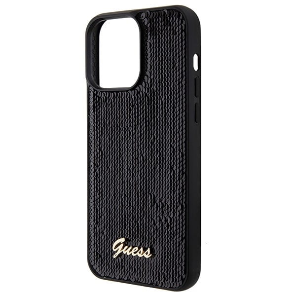 Guess Sequin Script Metal - θήκη για Apple iPhone 15 Pro - Μαύρο - Image 6