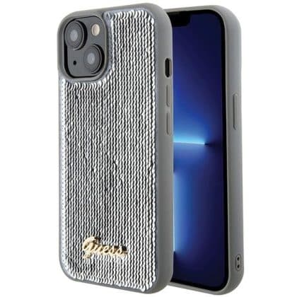 Guess Sequin Script Metal - θήκη για Apple iPhone 15 - Διάφανο