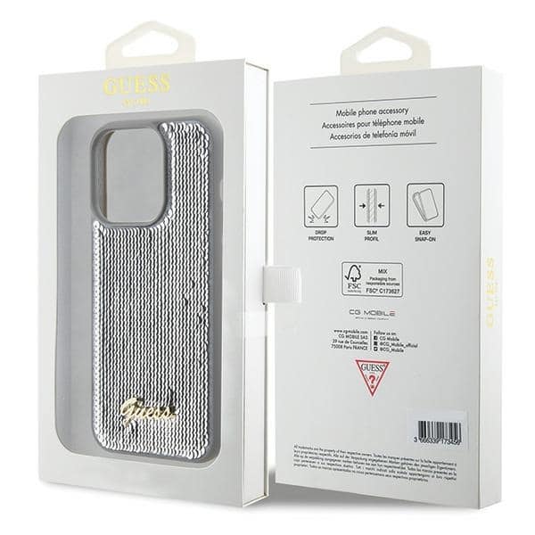 Guess Sequin Script Metal - θήκη για Apple iPhone 15 Pro - Διάφανο - Image 8