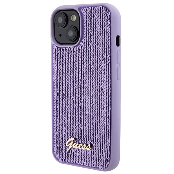 Guess Sequin Script Metal - θήκη για Apple iPhone 15 - Μωβ - Image 2