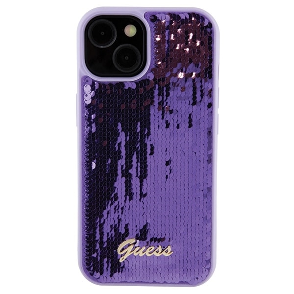 Guess Sequin Script Metal - θήκη για Apple iPhone 15 - Μωβ - Image 3