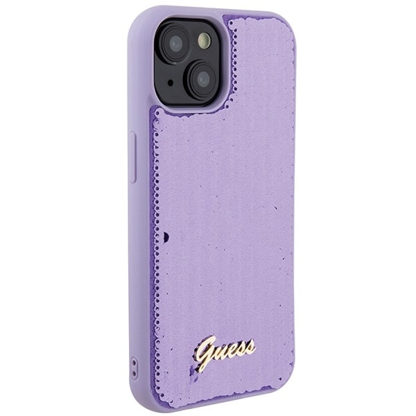 Guess Sequin Script Metal - θήκη για Apple iPhone 15 - Μωβ - Image 4