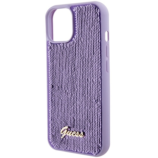 Guess Sequin Script Metal - θήκη για Apple iPhone 15 - Μωβ - Image 7