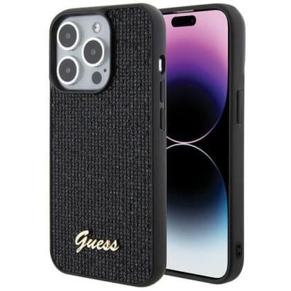 Guess Disco Metal Script - θήκη για Apple iPhone 15 Pro - Μαύρο