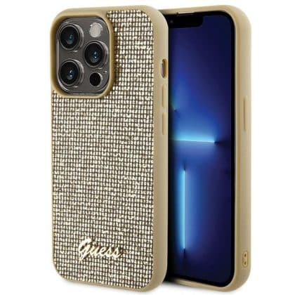 Guess Disco Metal Script - θήκη για Apple iPhone 15 Pro - Χρυσό