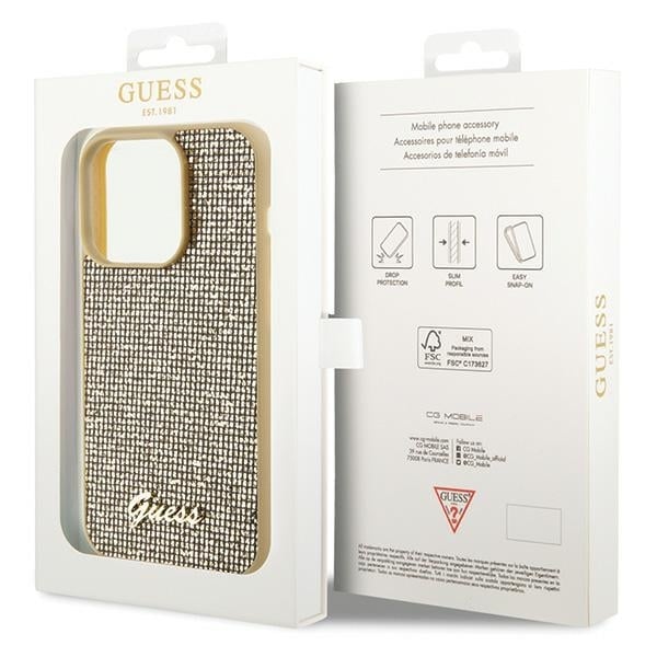 Guess Disco Metal Script - θήκη για Apple iPhone 15 Pro - Χρυσό - Image 8