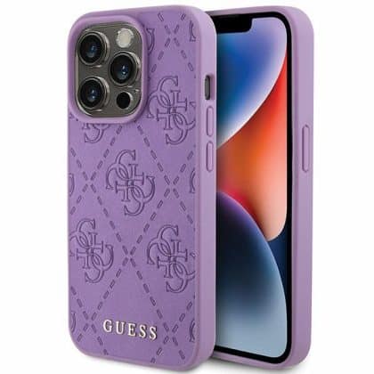 Guess GUHCP15XP4EPMU iPhone 15 Pro Max  6.7" μώβ/light purple hardcase Leather 4G Stamped