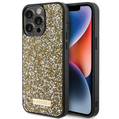 Guess Rhinestone Metal Logo - θήκη για Apple iPhone 15 Pro Max - Κίτρινο