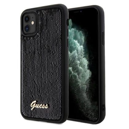 Guess Sequin Script Metal - θήκη για Apple iPhone 11 - Μαύρο
