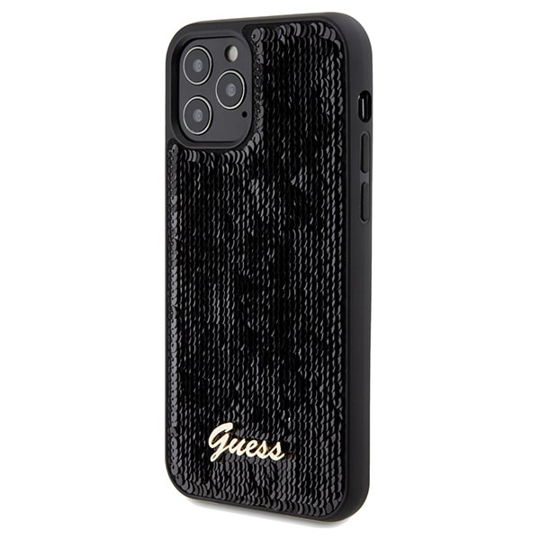 Guess Sequin Script Metal - θήκη για Apple iPhone 12/12 Pro - Μαύρο - Image 2