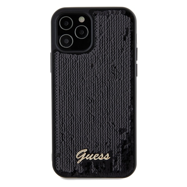 Guess Sequin Script Metal - θήκη για Apple iPhone 12/12 Pro - Μαύρο - Image 3