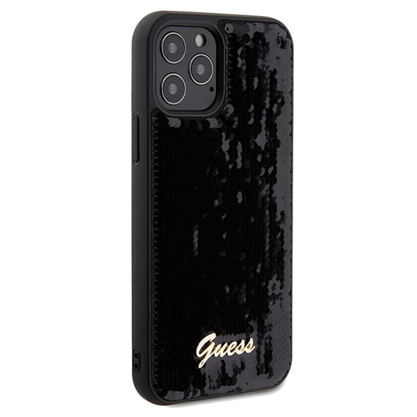 Guess Sequin Script Metal - θήκη για Apple iPhone 12/12 Pro - Μαύρο - Image 4