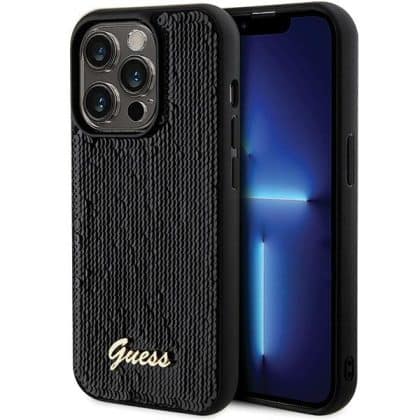 Guess Sequin Script Metal - θήκη για Apple iPhone 13 Pro Max - Μαύρο