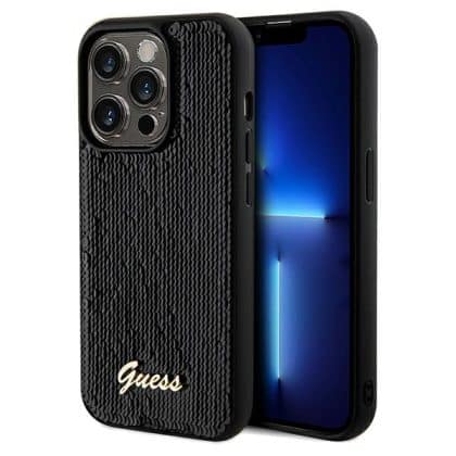 Guess Sequin Script Metal - θήκη για Apple iPhone 14 Pro Max - Μαύρο