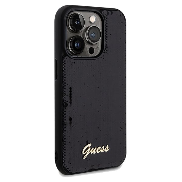 Guess Sequin Script Metal - θήκη για Apple iPhone 14 Pro - Μαύρο - Image 4
