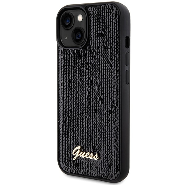 Guess Sequin Script Metal - θήκη για Apple iPhone 14 / 15 13 - Μαύρο - Image 2