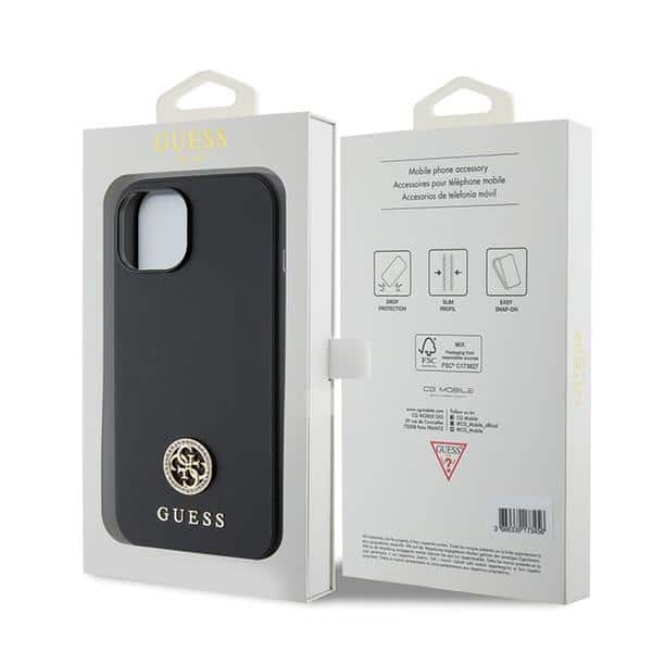 Guess Strass Metal Logo - θήκη για Apple iPhone 15 Plus - Μαύρο - Image 8
