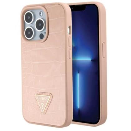 Guess Triangle Metal Logo - θήκη για Apple iPhone 15 Pro Max - Ροζ