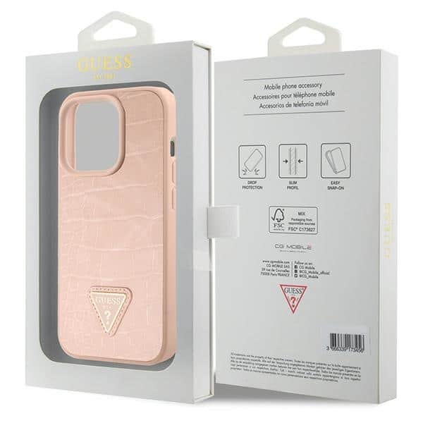 Guess Triangle Metal Logo - θήκη για Apple iPhone 15 Pro Max - Ροζ - Image 8