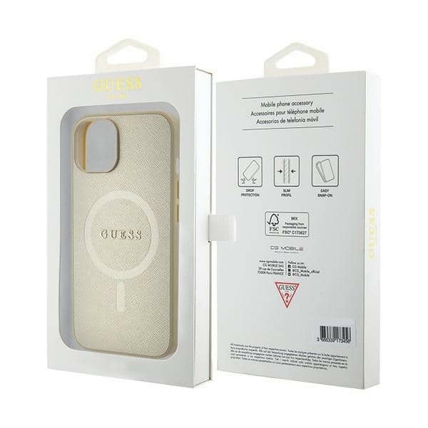 Guess Saffiano Magsafe - θήκη για Apple iPhone 15 Plus - Χρυσό - Image 8