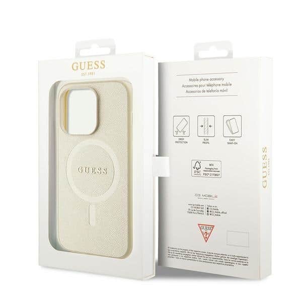 Guess Saffiano MagSafe - θήκη για Apple iPhone 15 Pro - Χρυσό - Image 8