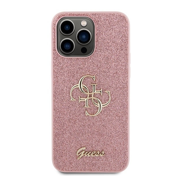 Guess Glitter Script Big - θήκη για Apple iPhone 15 Pro - Ροζ - Image 3