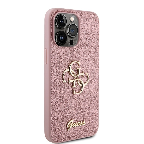 Guess Glitter Script Big - θήκη για Apple iPhone 15 Pro - Ροζ - Image 4