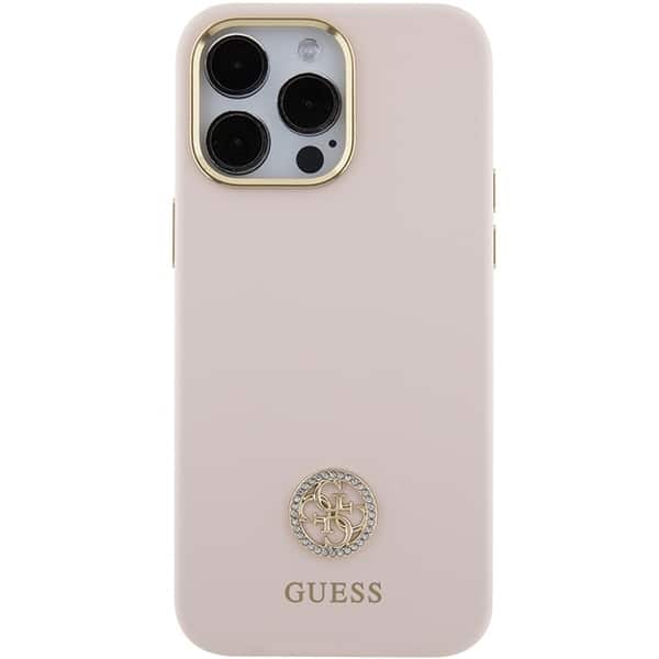 Guess Silicone Logo Strass - θήκη για Apple iPhone 15 Pro Max - Ροζ - Image 3